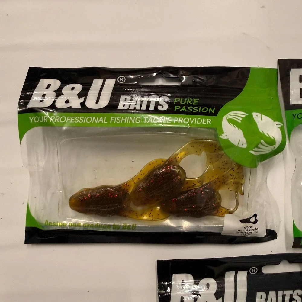 Set of 3 (3 pcs Each) B&U Baits‎ Floating Soft Fishing Lure 2.9